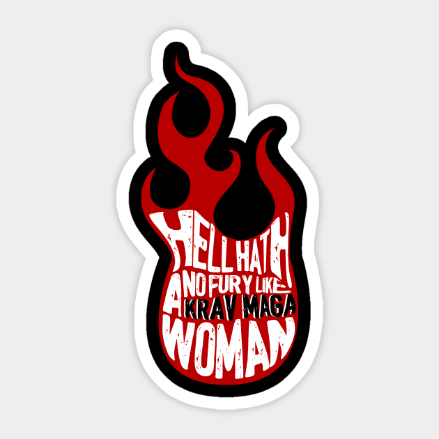 Krav Maga Gift Ideas for Women with Flames Sticker by Possetivitees